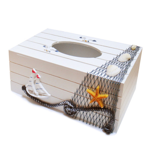 Шкатулка салфетница "Морская тема - Парусник" №12B214B