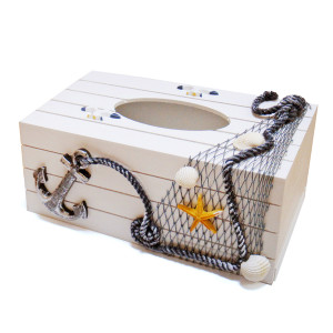 Шкатулка салфетница "Морская тема - Якорь" №12B214