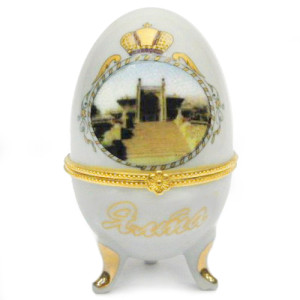 Шкатулка яйцо из фарфора "Крым-Ялта-Воронцовский дворец" №027