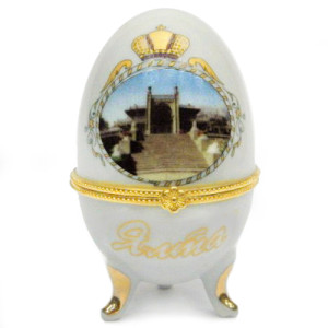 Шкатулка яйцо из фарфора "Крым-Ялта-Воронцовский дворец" №030