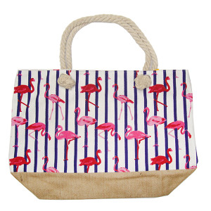 Пляжная сумка текстильная "Фламинго" №SUM-15