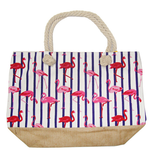 Пляжная сумка текстильная "Фламинго" №SUM-15