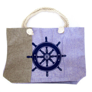 Пляжная сумка текстильная "Штурвал" №SUM-19