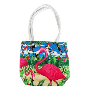 Пляжная сумка текстильная "Фламинго" №SUM-30