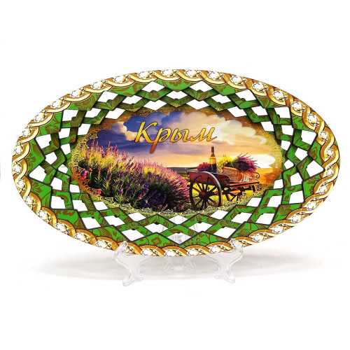 Тарелка из дерева овальная Крым Лаванда №TK1-4