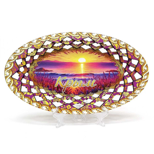 Тарелка из дерева овальная Крым Лаванда №TK1-5