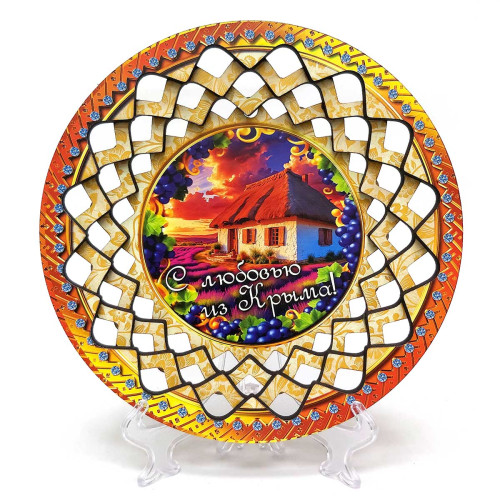 Тарелка из дерева Крым №TK2-5