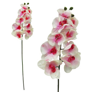 Искусственный цветок для декора "Орхидея бело-розовая" №0373-01-BR