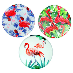 Зеркало с отделкой из искусственной кожи "Фламинго" №179-1