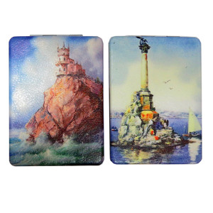 Зеркало с отделкой из искусственной кожи "Крым" №7698-01