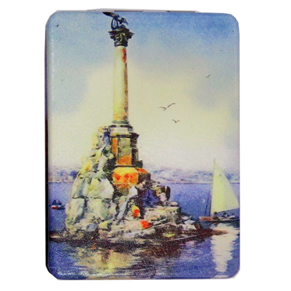 Зеркало с отделкой из искусственной кожи "Крым" №7698-01